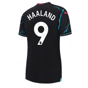 Manchester City Erling Haaland #9 Dámské Alternativní Dres 2023-24 Krátký Rukáv